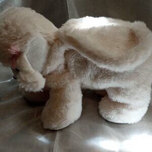 Plushes cream poodle purse w/handle & tail for zipper body 6" sweet fashionable